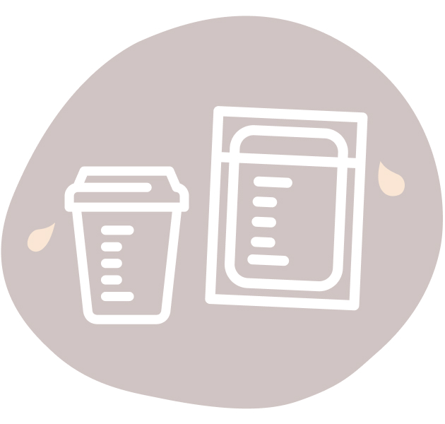 Frascos e sacos para Leite materno